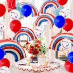 65pcs Red, White, and Blue 4th of July Balloon Kit
