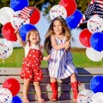 65pcs Red, White, and Blue 4th of July Balloon Kit