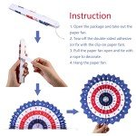 12 Red, White & Blue Hanging Paper Fans