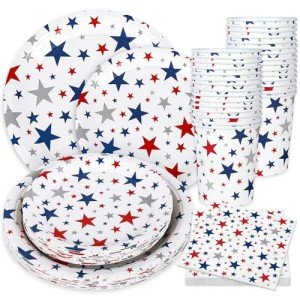 96-Piece Patriotic Party Tableware Set for Holidays