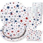 96-Piece Patriotic Party Tableware Set for Holidays