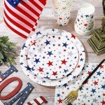96-Piece Patriotic Party Tableware Set for Holidays