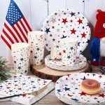 96-Piece Patriotic Party Tableware Set for Holidays