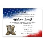 Personalized Military Deployment Party Invitations with Envelopes