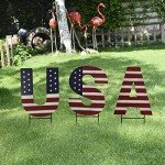 USA Metal Yard Sign for Patriotic Outdoor Decor