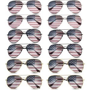 12 Pack American Flag Sunglasses for Holidays