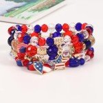 USA American Flag Bead Bracelet Set for All