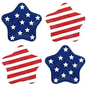 40-Pack Patriotic Disposable Star Plates for Parties