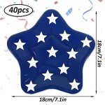 40-Pack Patriotic Disposable Star Plates for Parties
