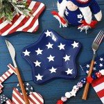 40-Pack Patriotic Disposable Star Plates for Parties