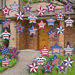 Patriotic 28-Piece Star Lawn Decorations Set