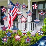 Patriotic 28-Piece Star Lawn Decorations Set