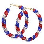 USA Red, White & Blue Hoop Earrings