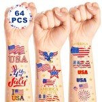 64PCS Patriotic Temporary Tattoos for Veterans Day