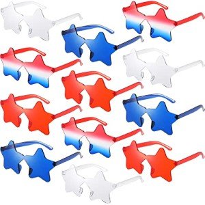 12-Pack Star-Shaped Glasses for Patriotic Celebrations