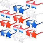 12-Pack Star-Shaped Glasses for Patriotic Celebrations