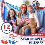 12-Pack Star-Shaped Glasses for Patriotic Celebrations