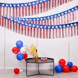 Red, White, and Blue Foil Fringe Garland Set