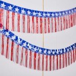 Red, White, and Blue Foil Fringe Garland Set