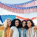 Red, White, and Blue Foil Fringe Garland Set