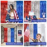 4th of July Tinsel Curtains - Red, White, Blue