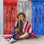 4th of July Tinsel Curtains - Red, White, Blue