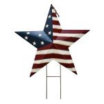 Patriotic Metal Barn Star Garden Stake Decor
