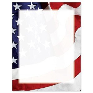 American Flag Letter Paper Set of 25