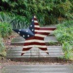 Patriotic Metal Barn Star Garden Stake Decor