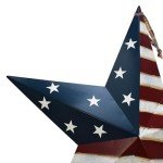 Patriotic Metal Barn Star Garden Stake Decor