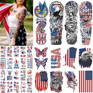 USA Flag Temporary Tattoo for Independence Day Fun