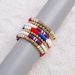 Patriotic Red, White & Blue Beaded Bracelet Set