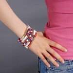 Patriotic Red, White & Blue Beaded Bracelet Set