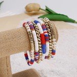 Patriotic Red, White & Blue Beaded Bracelet Set