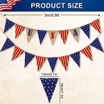 2 Pack Burlap USA Flag Banners for 4th of July