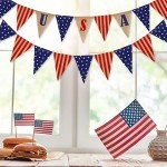 2 Pack Burlap USA Flag Banners for 4th of July