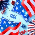 30Pcs Red, White, and Blue Star Balloons