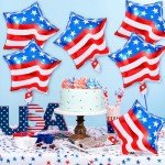 30Pcs Red, White, and Blue Star Balloons