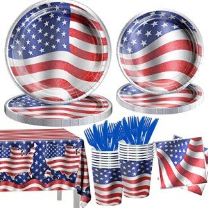 American Flag Tableware Set for Patriotic Celebrations