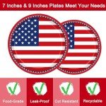 96 Pcs Disposable Patriotic Party Set for 24
