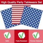 96 Pcs Disposable Patriotic Party Set for 24