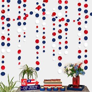 Navy Red White Polka Dot Party Garlands