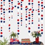 Navy Red White Polka Dot Party Garlands