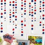 Navy Red White Polka Dot Party Garlands