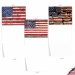 10 Patriotic American Flag Boxed Cards