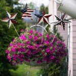 Set of 4 Metal American Flag Garden Stakes