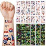 Glow-in-the-Dark Independence Day Tattoo Set