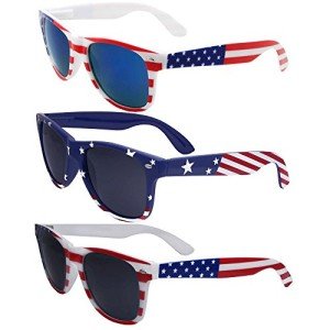 USA Flag Sunglasses - 3 Pairs Team Spirit