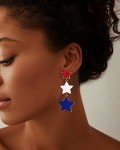 Red, White, and Blue Patriotic Dangle Earrings