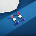 Red, White, and Blue Patriotic Dangle Earrings